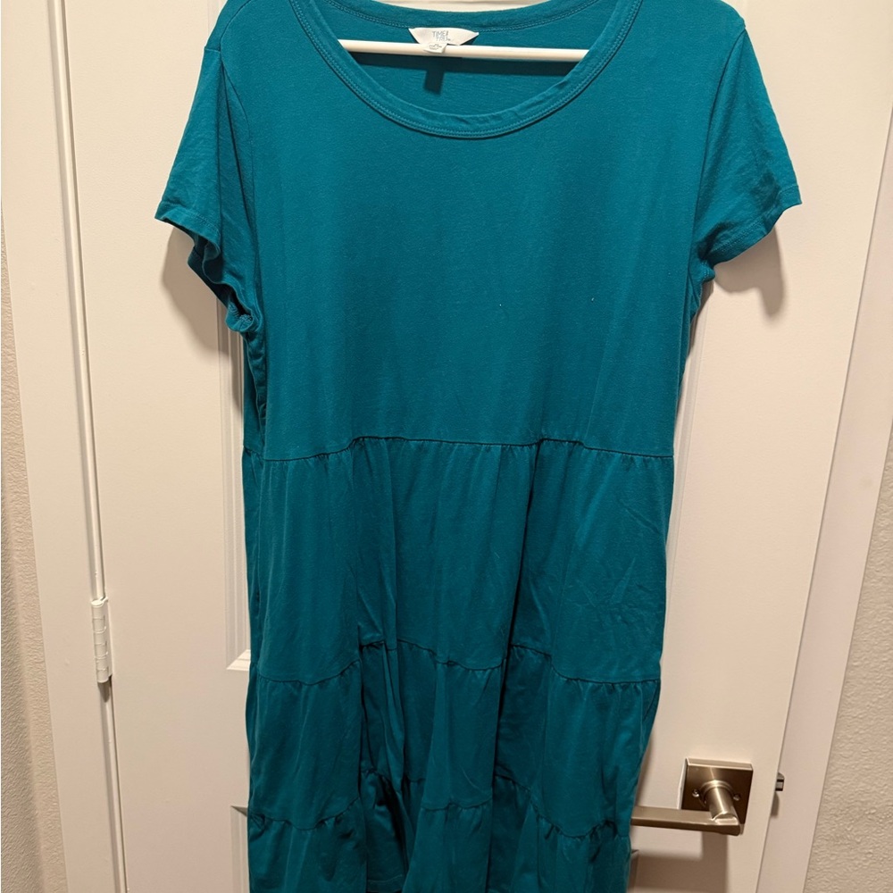 Time and Tru Turquoise Short Sleeve Dress